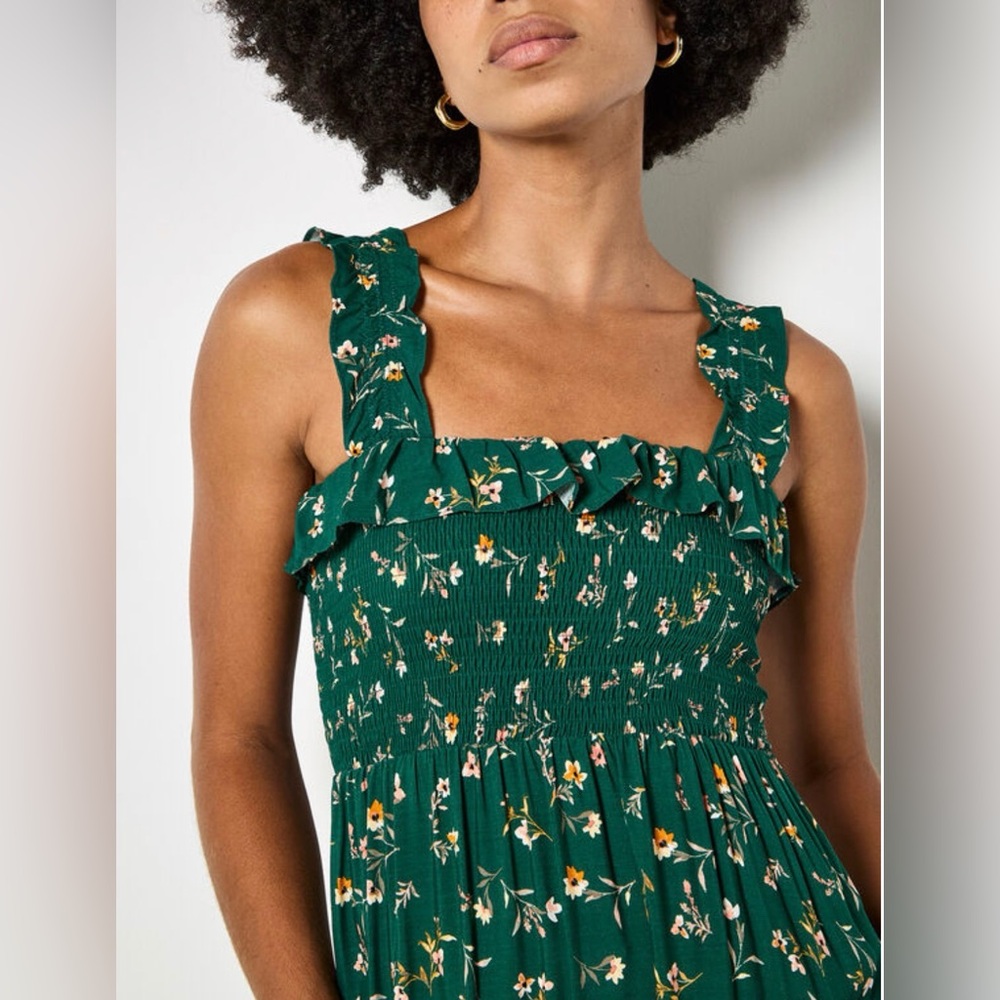APRICOT 🍑-  Floral Green Maxi Dress - Picture 5 of 7